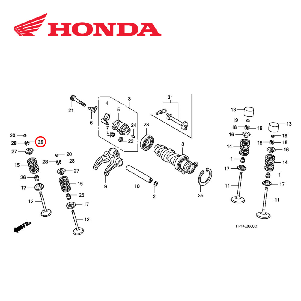 Trava da Válvula de Escape e Admissão Original Honda para CRF250 Admissão 04/11 Escape 04/07 CRFX250 04/17 Admissão e Escape CRF450 Admissão 09/16 Escape 02/16 CRFX450 Escape 05/17