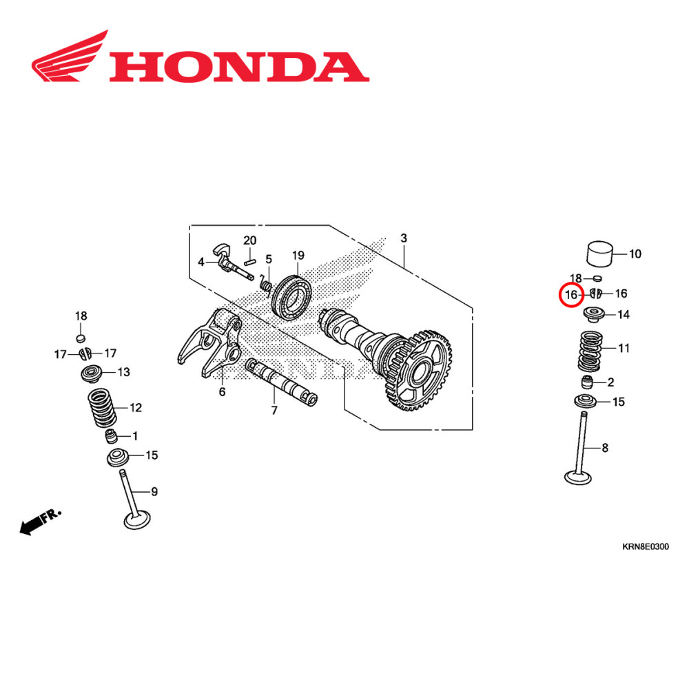 Trava da Válvula de Admissão ou Escape Original Honda CRF250 (Adm 12/21 / Esc 16/21) CRF 250RX (Adm 20/21 / Esc 20/21) CRF 450 17/21 CRF 450X 19/21 CRF 450RX 17/21 (Adm/Esc)