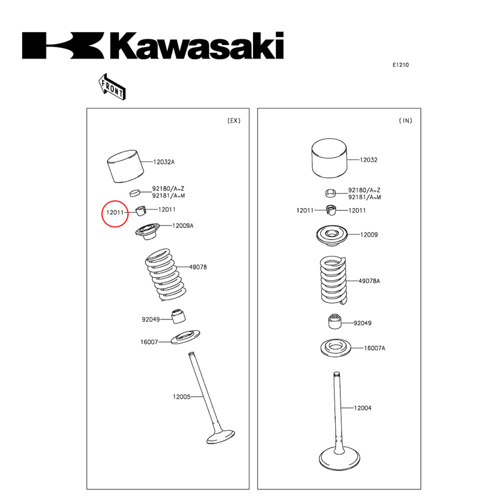 Trava de Válvula Original Kawasaki para KXF250 04/19 RMZ250 04/05 Par