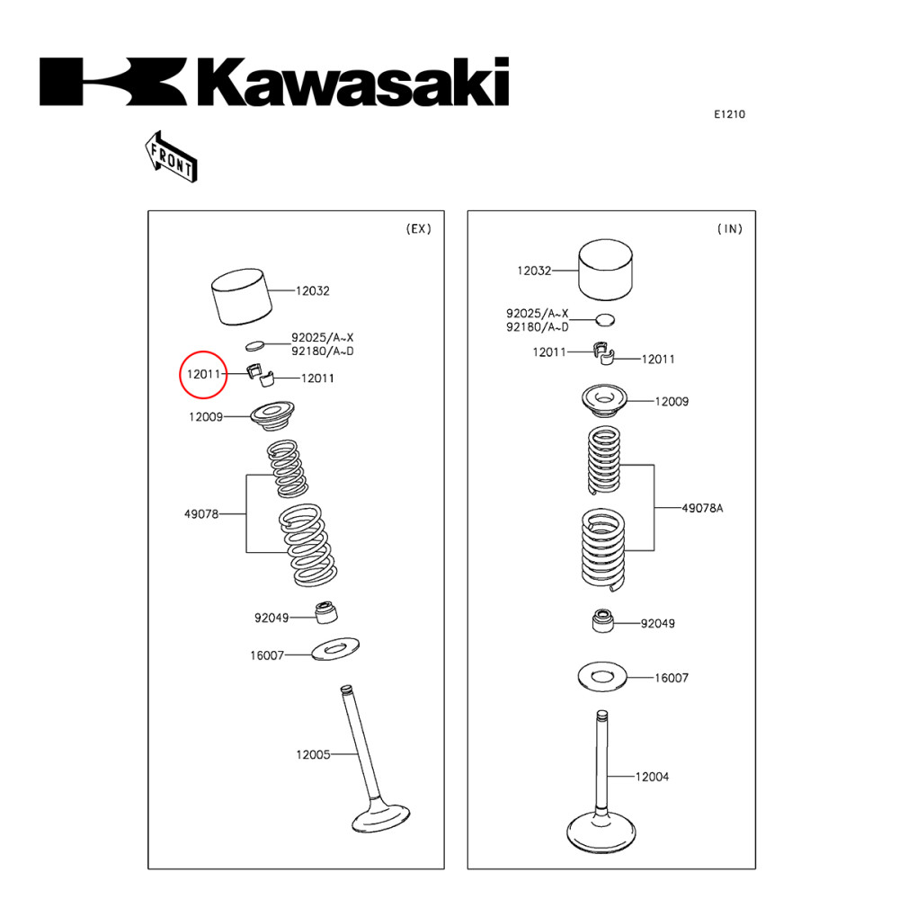 Trava de Válvula Original Kawasaki para KXF450 06/19 KLX450 08/19 Par