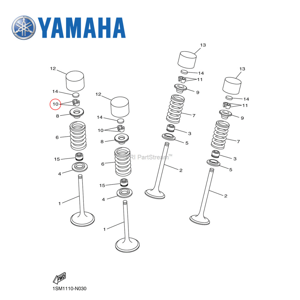 Trava da Válvula de Admissão ou Escape Original Yamaha para Admissão YZF250 14/17 WRF250 15/17 Escape YZF426/450 01/09 WRF450 03/15