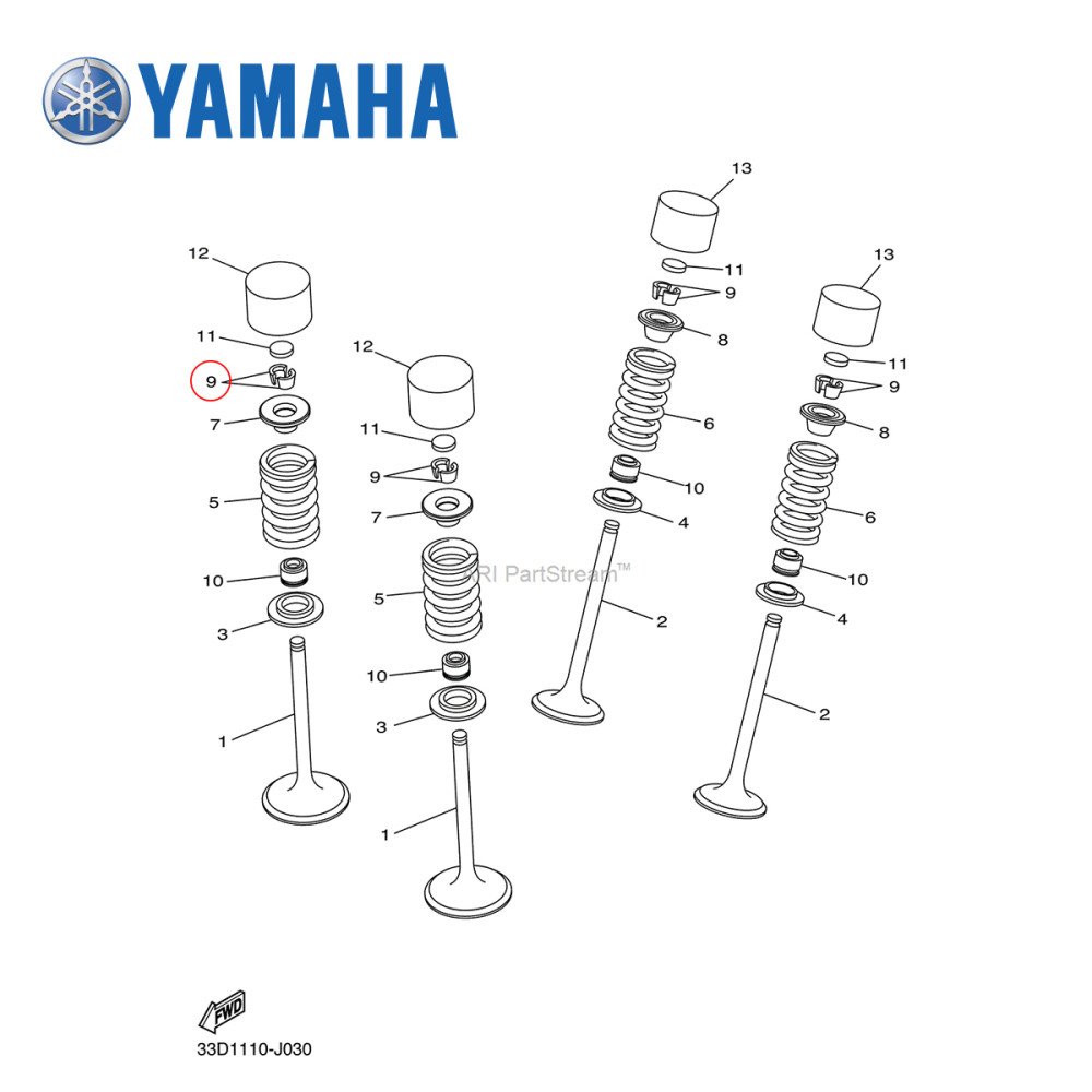 Trava da Válvula de Admissão Ou Escape Original Yamaha Para YZF 450 10/21 YZ 450FX 16/21 WRF 450 16/21