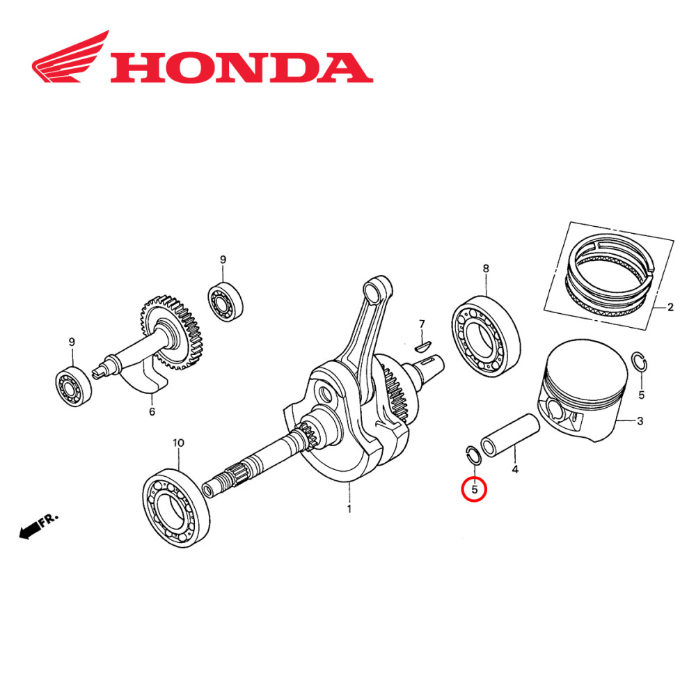 Trava do Pistão Original Honda para CRF450 03/08 CRFX450 05/17