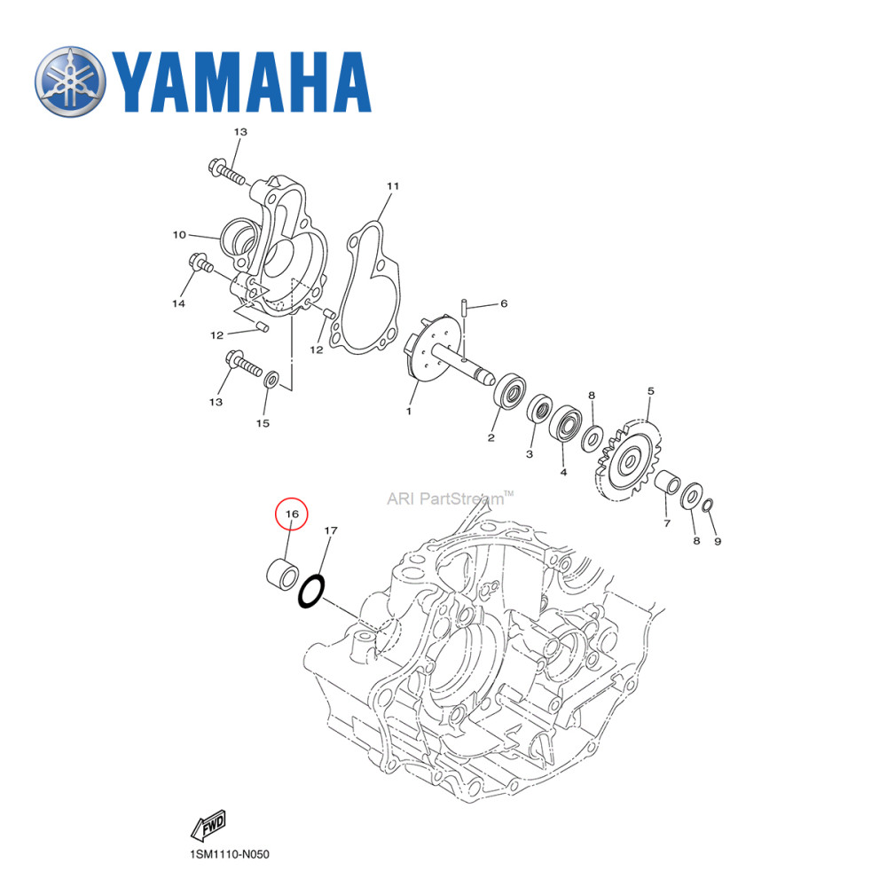Tubo D'Água para Carcaça do Motor Original Yamaha para YZF/WRF250 01/17
