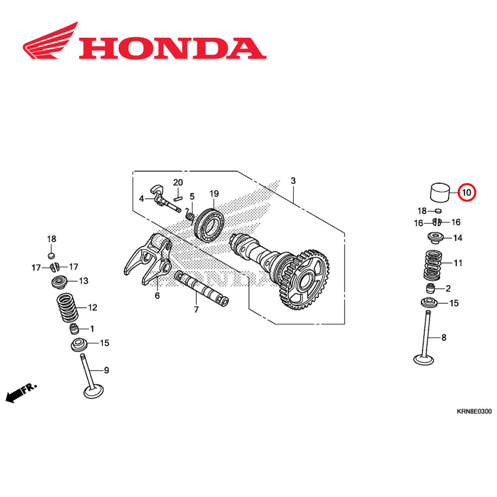 Copinho/Tucho da Válvula de Admissão Original Honda para CRF250 16/17