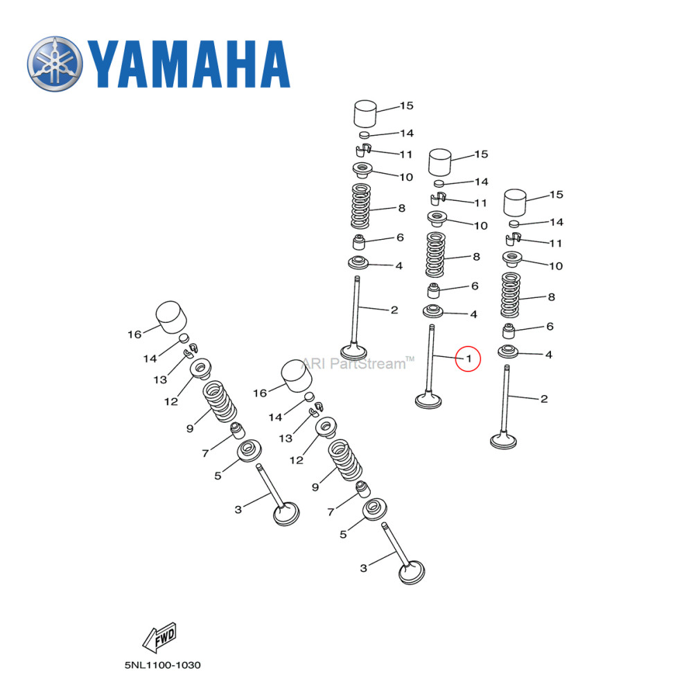 Válvula Central de Admissão Original Yamaha para YZF/WRF250 01/13