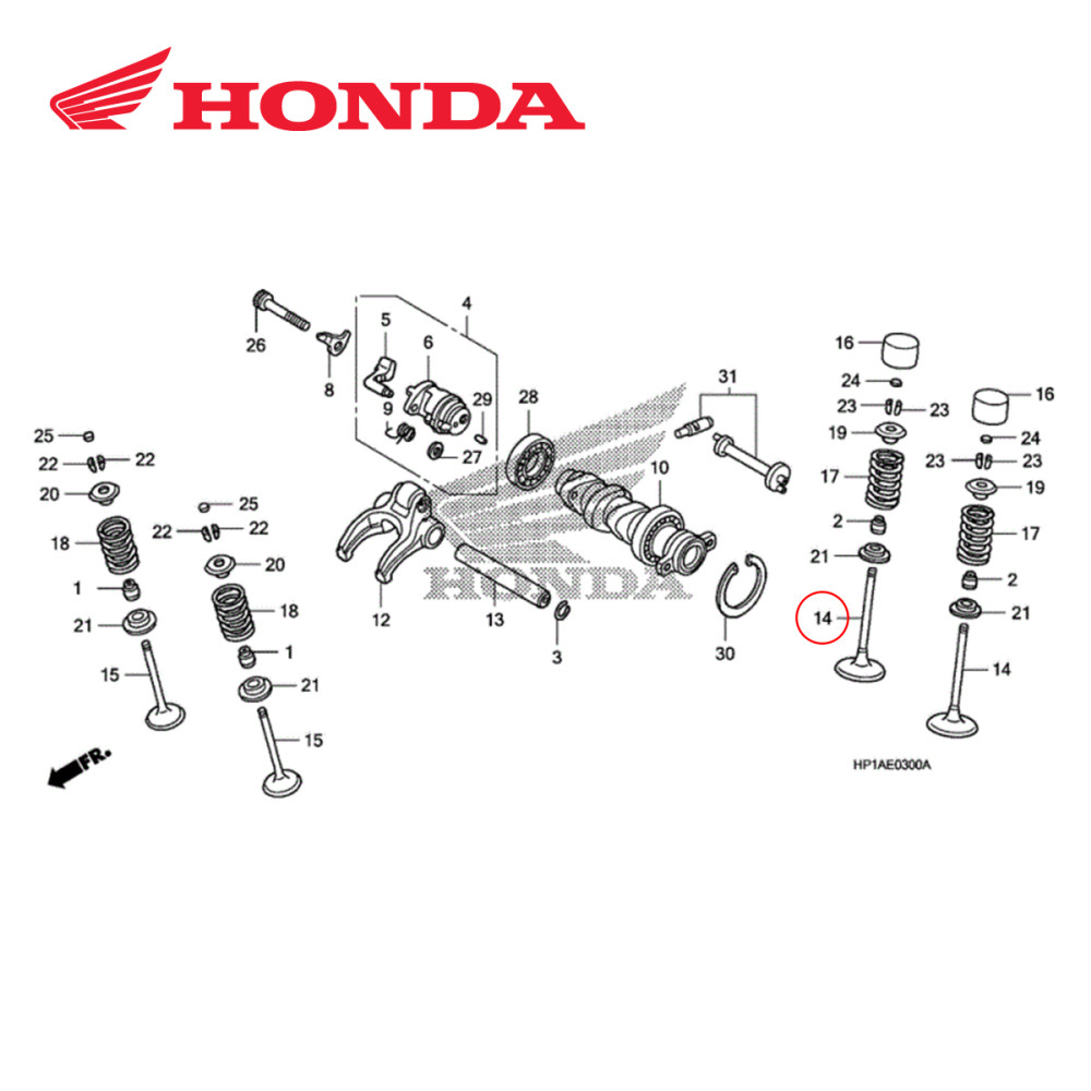 Válvula de Admissão Original Honda para CRF450 02/08
