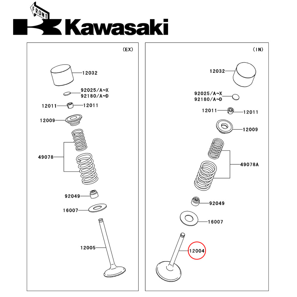 Válvula de Admissão Original Kawasaki para KXF450 06/08