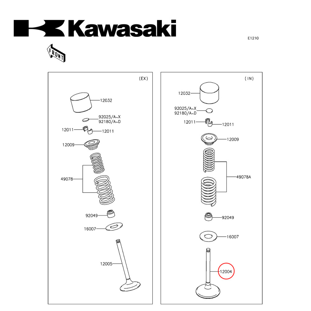 Válvula de Admissão Original Kawasaki para KXF450 09/15