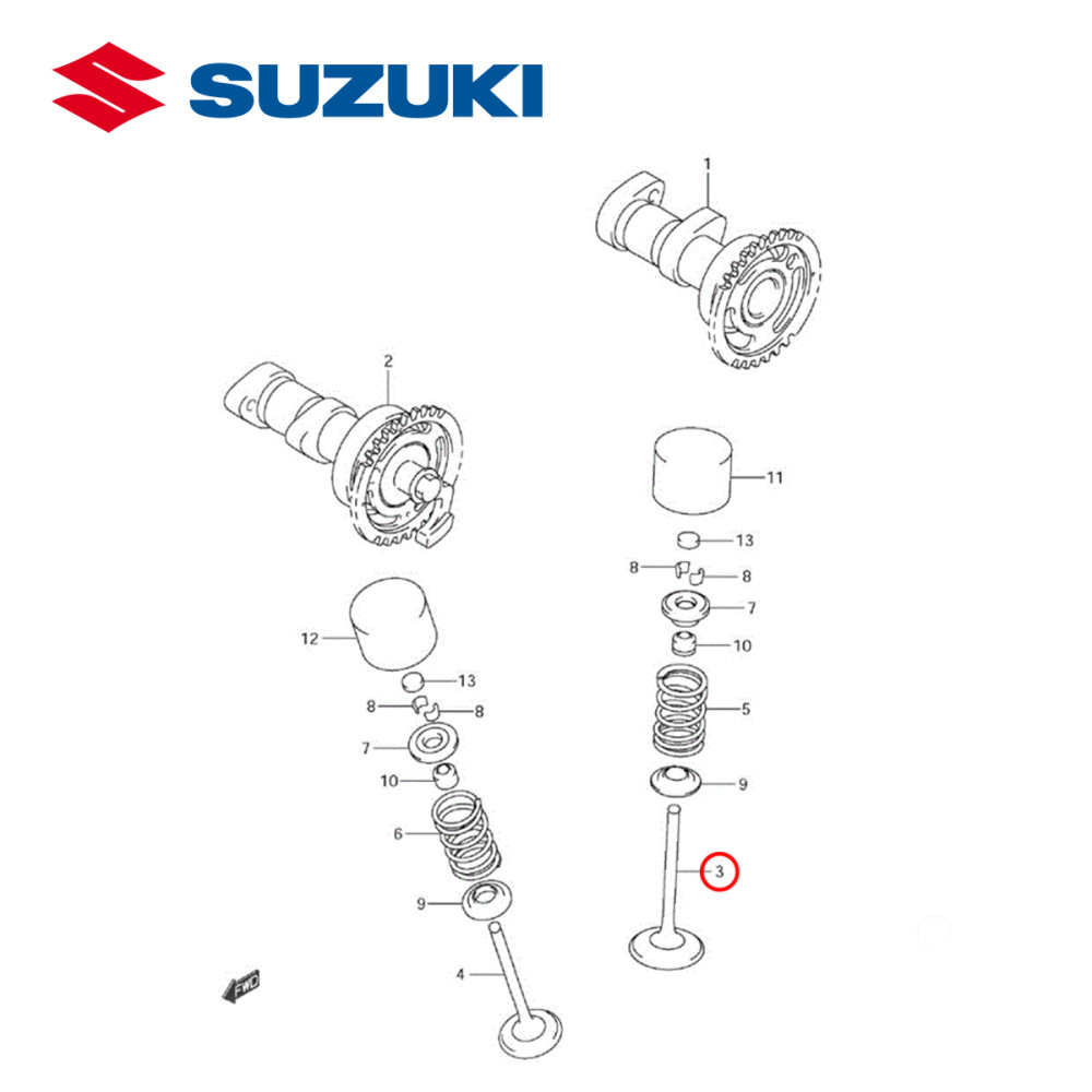 Válvula de Admissão Original Suzuki para RMZ250 10/15