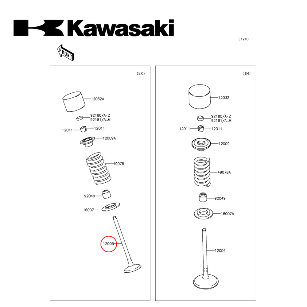 Válvula de Escape Original Kawasaki para KXF250 04/16