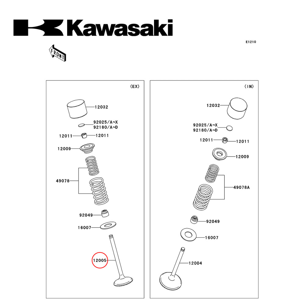 Válvula de Escape Original Kawasaki para KXF450 06/08