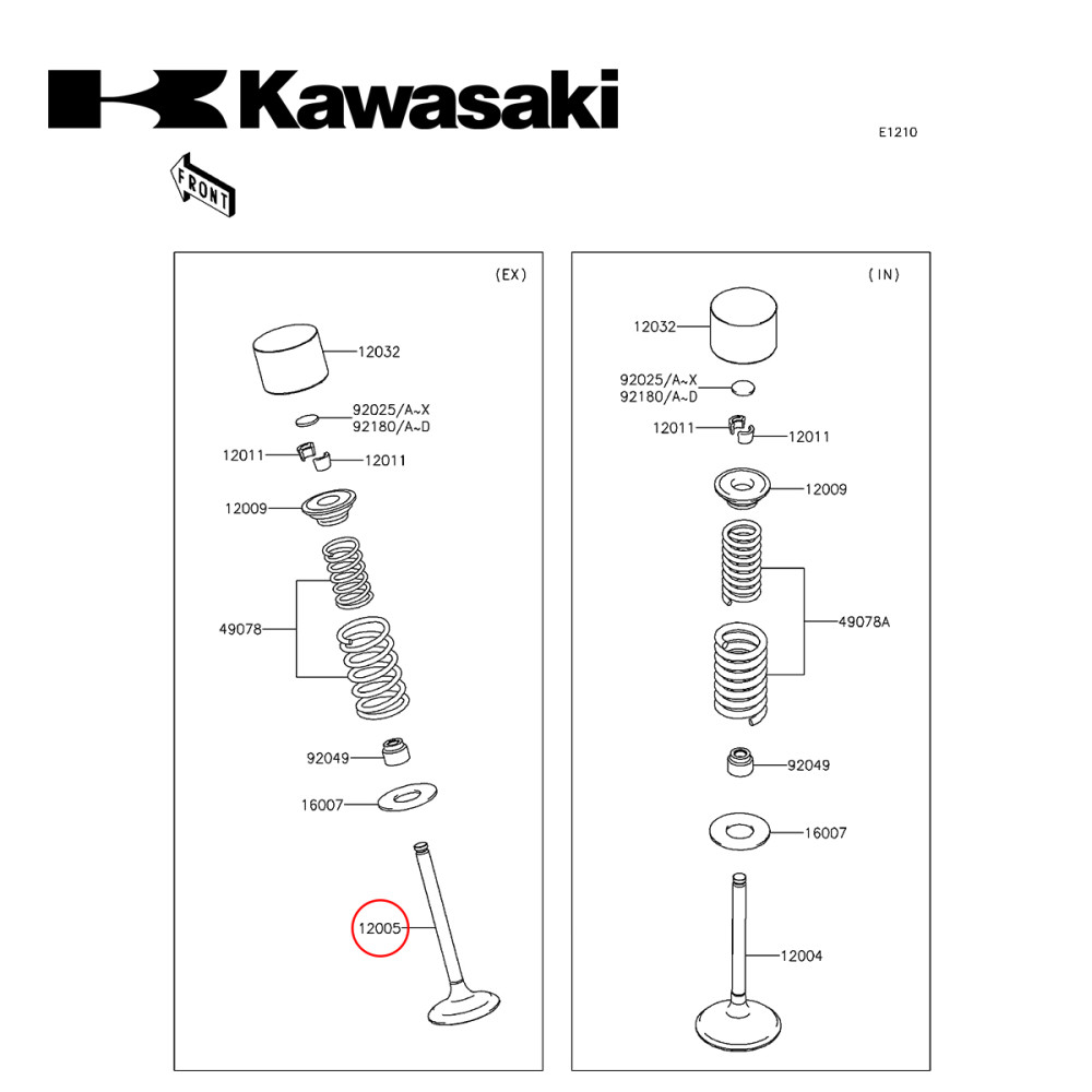 Válvula de Escape Original Kawasaki para KXF450 09/15