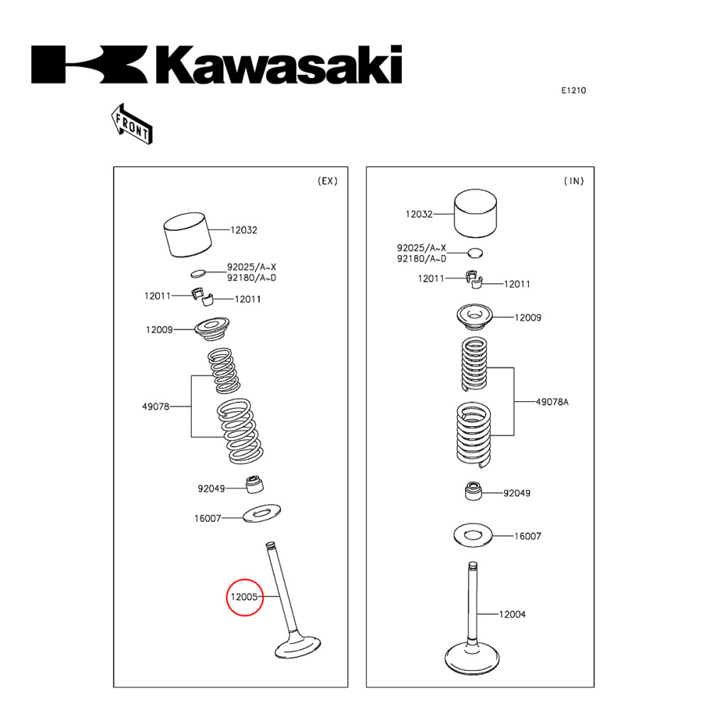 Válvula de Escape Original Kawasaki para KXF450 16