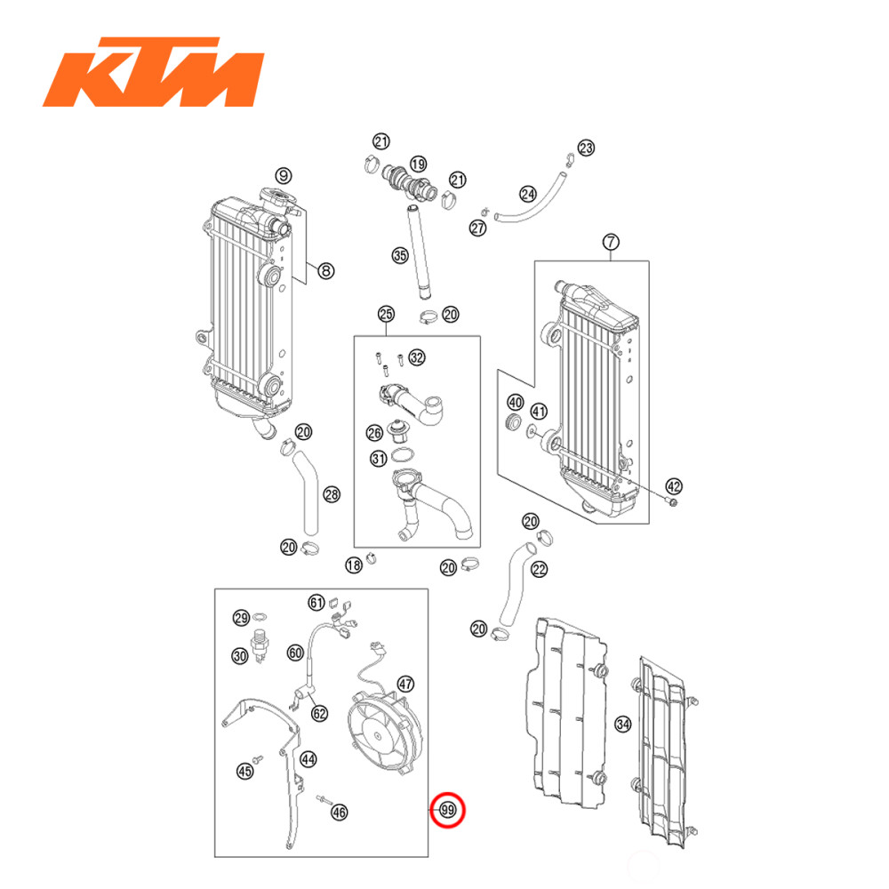 Ventoinha do Motor Original KTM para XC-F/XCF-W250 08/16 XC-W/EXC400/530 08/11 EXC-F/XCF-W350 12/16 EXC/XC-W450/500 12/16 Husaberg FE390-570 09/12 Husqvarna FE250/350/450/501 14/16