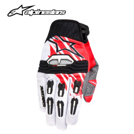 Luva Alpinestars Techstar 2014-Branco/Vermelho-G