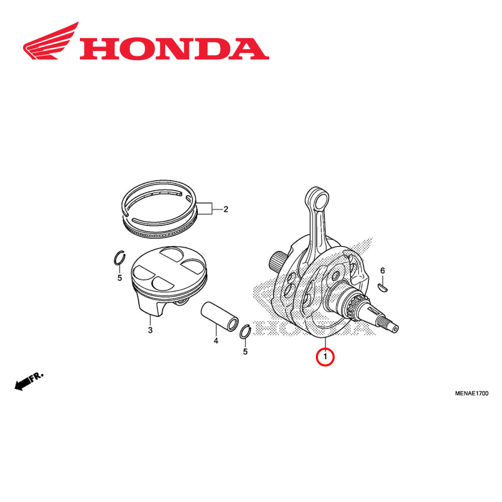 Virabrequim Completo Original Honda para CRF450 13/16
