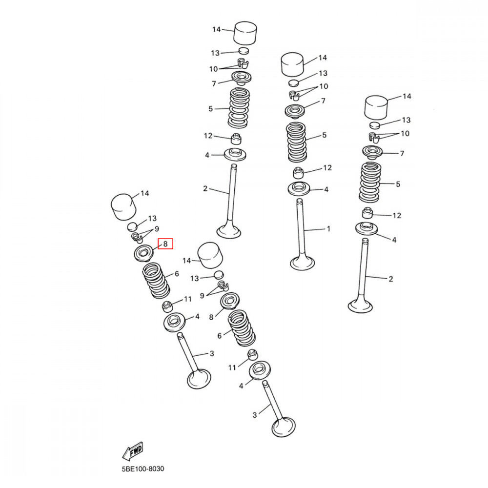 Chapeuzinho de Válvula de Escape Original Yamaha para YZF426/450 01/09 WRF450 03/15
