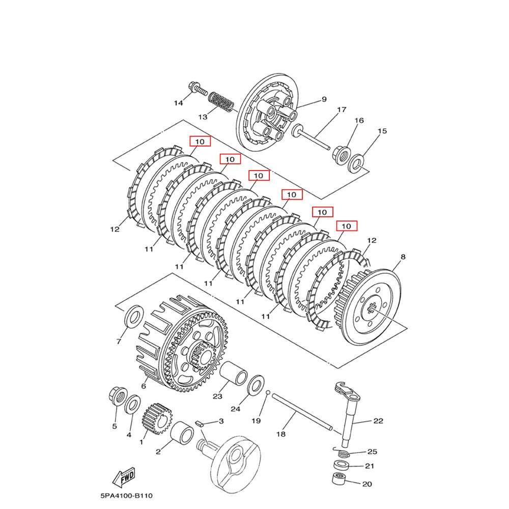 Disco Separador de Embreagem Original Yamaha para YZ80/85 95/17