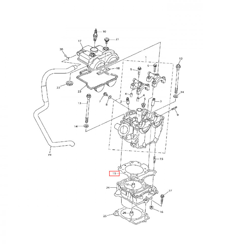 Junta do Cabeçote Original Yamaha para YZF250 14/17 WRF250 15/17