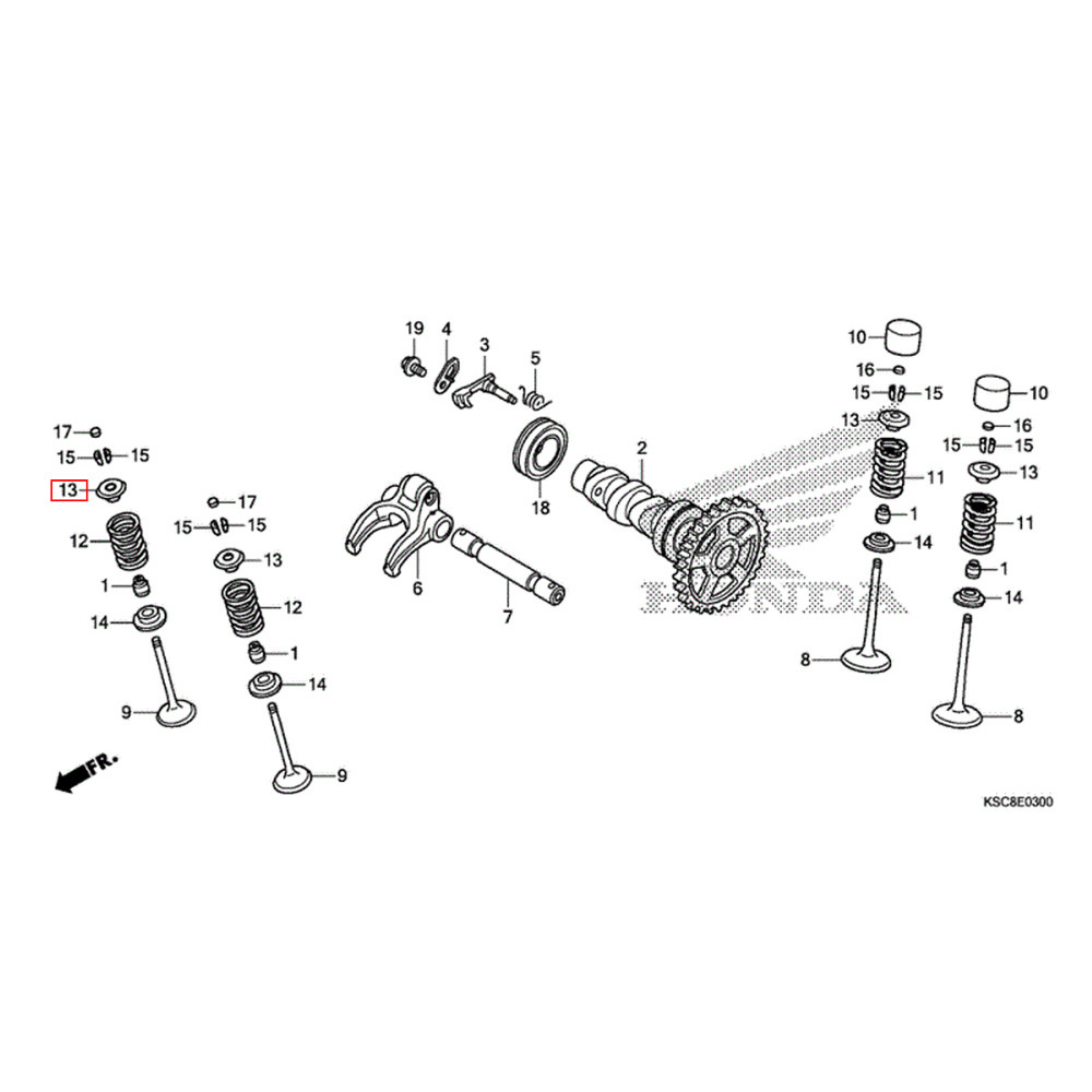 Chapeuzinho de Válvula Cima Original Honda para CRF250 07 CRFX250 07/17