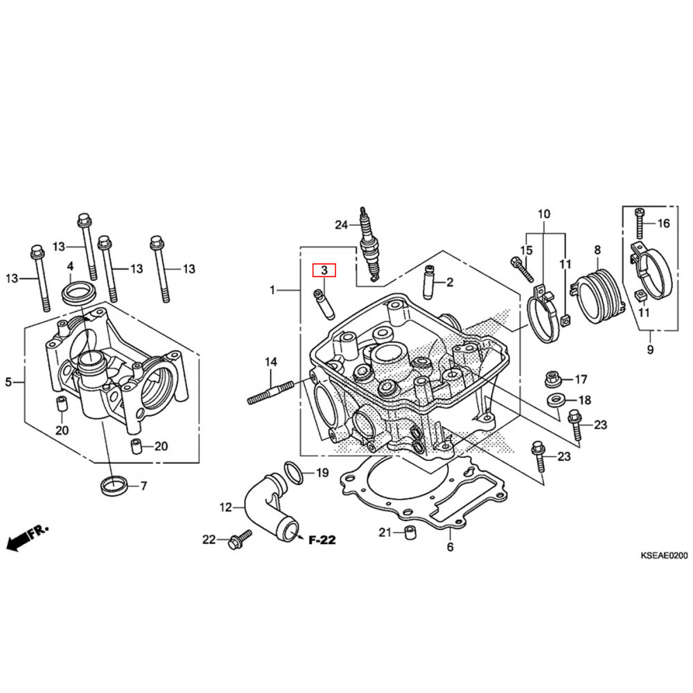 Guia da Válvula de Escape Original Honda para CRF150 07/17
