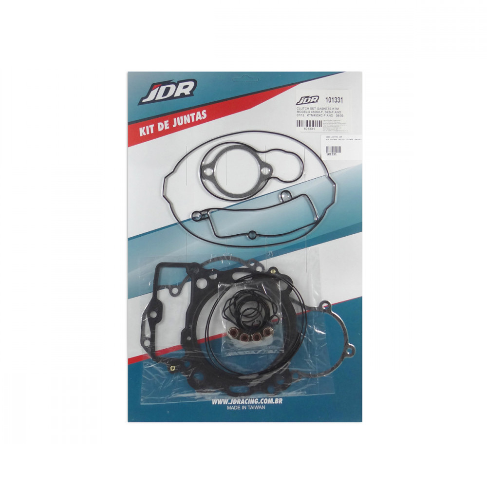Jogo de Juntas JDR para KTM SXF450 07/12 XCF450 08/09 - Não acompanha junta do cilindro e magneto