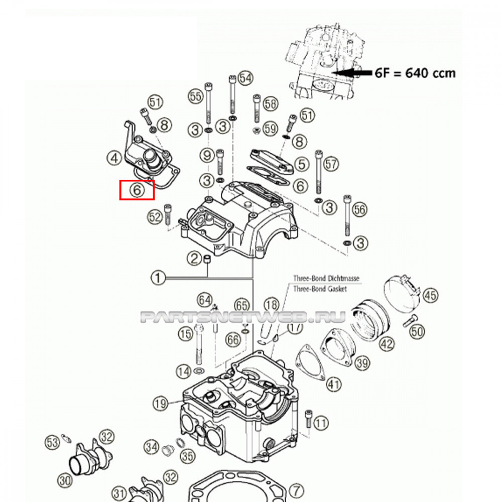 Junta da Tampa de Válvula Original KTM 250/400/450/520/525/640/660 00/05