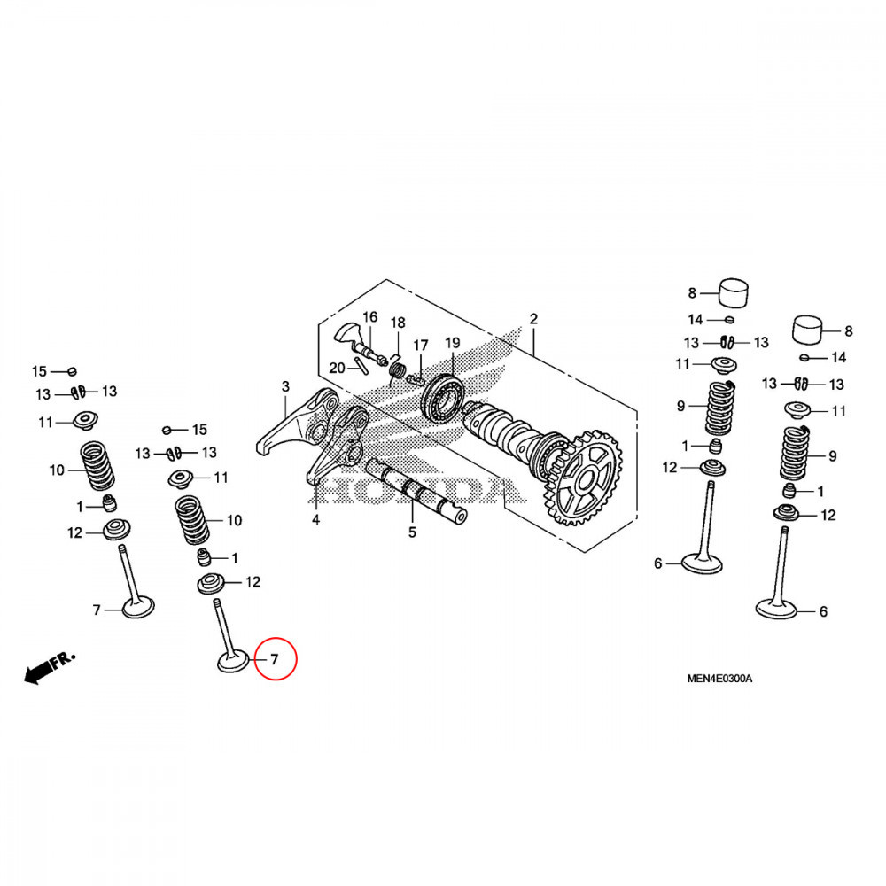 Válvula de Escape Original Honda para CRF450 09/12