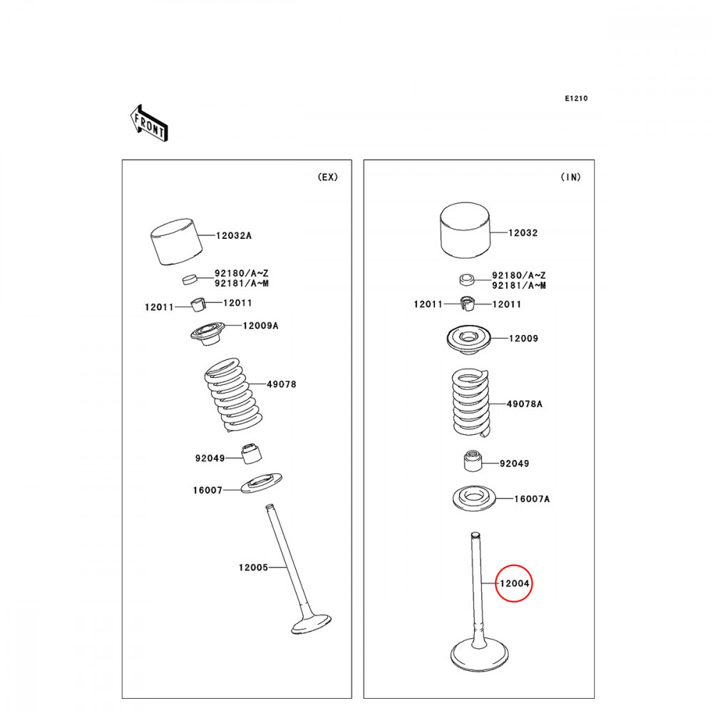 Válvula de Admissão Original Kawasaki para KXF250 09/16