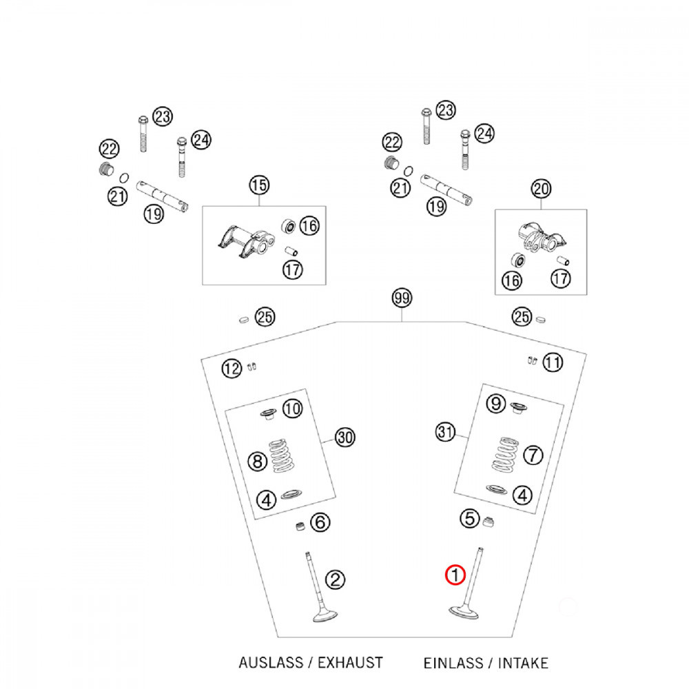 Válvula de Admissão Original KTM para EXC/XC-W450/530 08/12