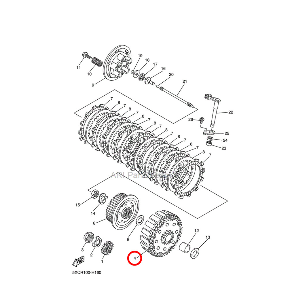 Campana de Embreagem Original Yamaha para YZF250 14/17 WRF250 15/17