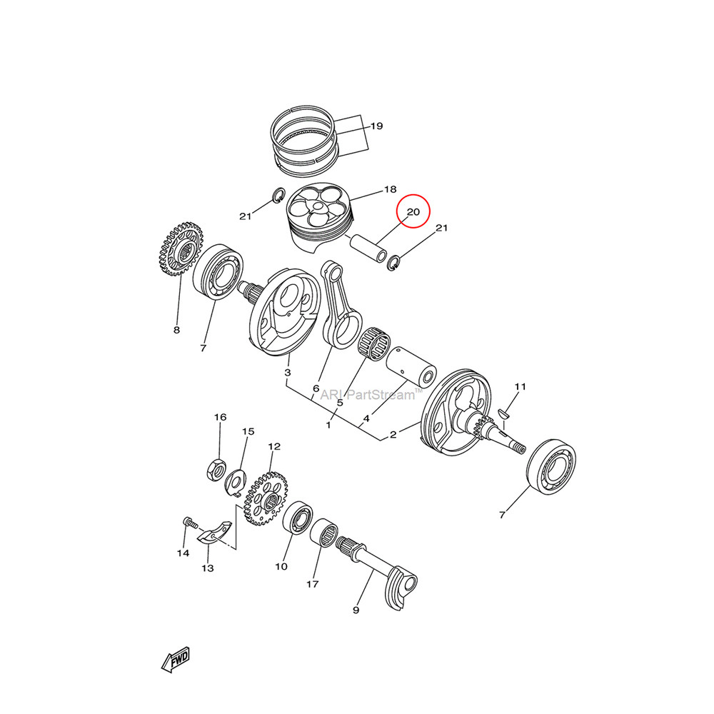 Pino de Pistão Original Yamaha para YZF250 01/11 WRF250 01/13