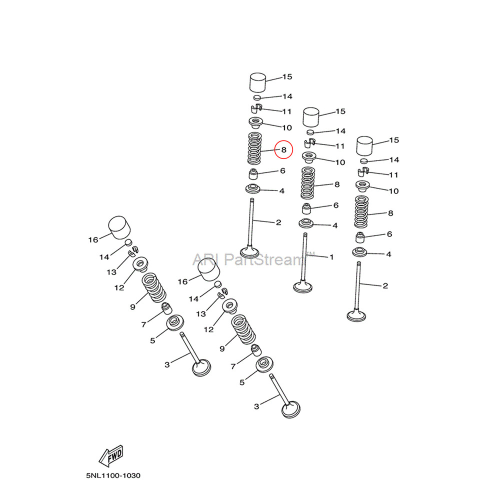 Mola da Válvula de Admissão Original Yamaha para YZF250 01/13 WRF250 01/06