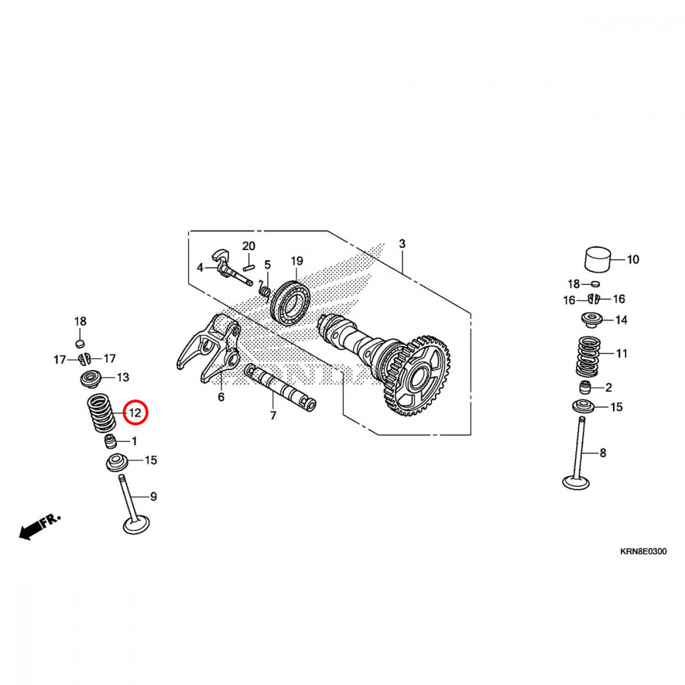 Mola da Válvula de Escape Original Honda para CRF250 10/17