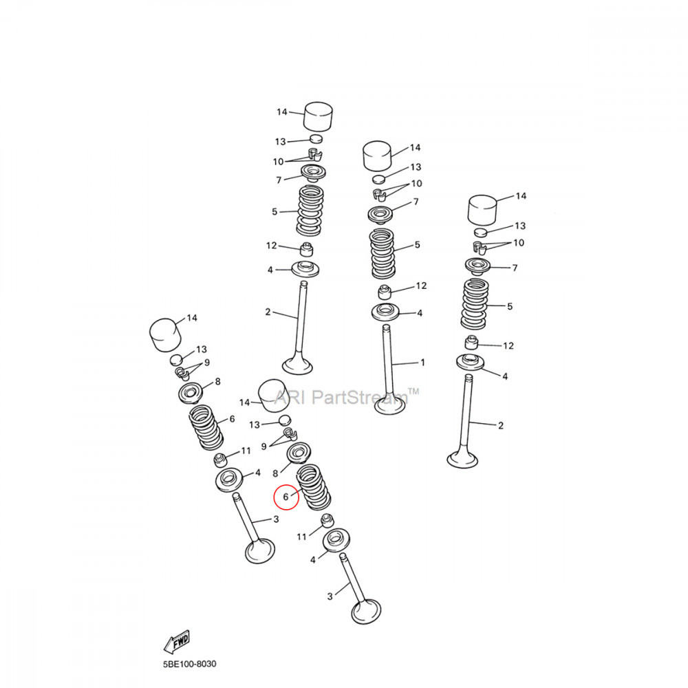 Mola da Válvula de Escape Original Yamaha para WRF450 07/15