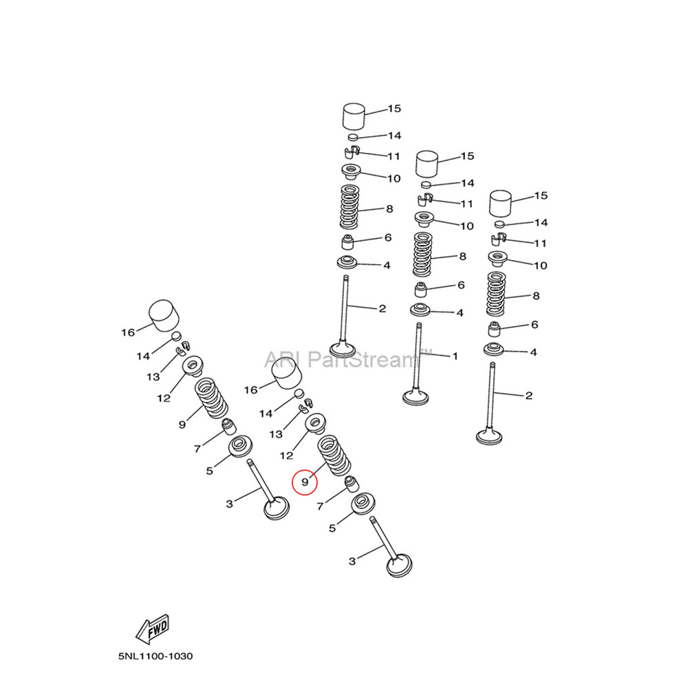 Mola da Válvula de Escape Original Yamaha para YZF250 14/16 WRF250 14/17