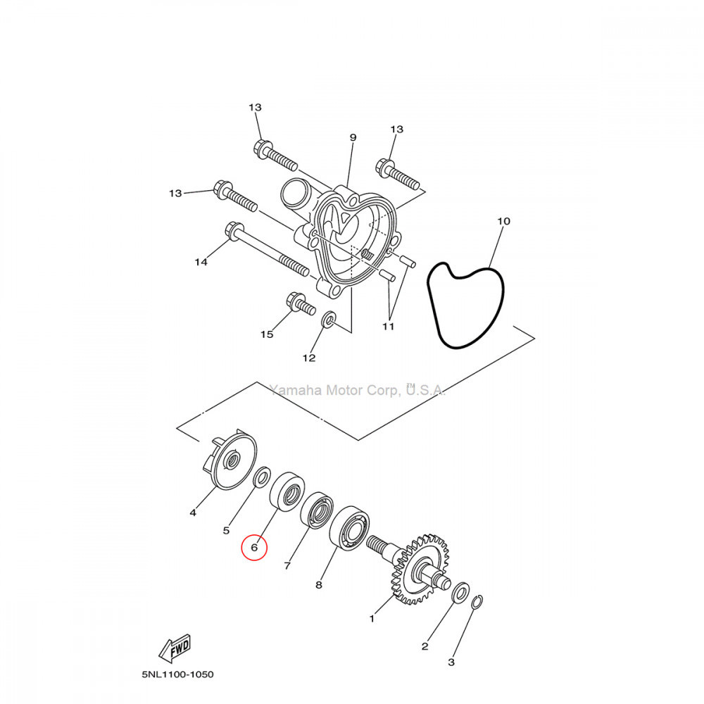 Retentor da Bomba De Água Original Yamaha para YZ85 02/19 YZ125 98/04 YZ250 98/19 YZ250X 16/19 YZF/WRF250 01/13 YZF450 03/13 WRF450 03/15 YZF/WRF400/426 98/02 (Grande)