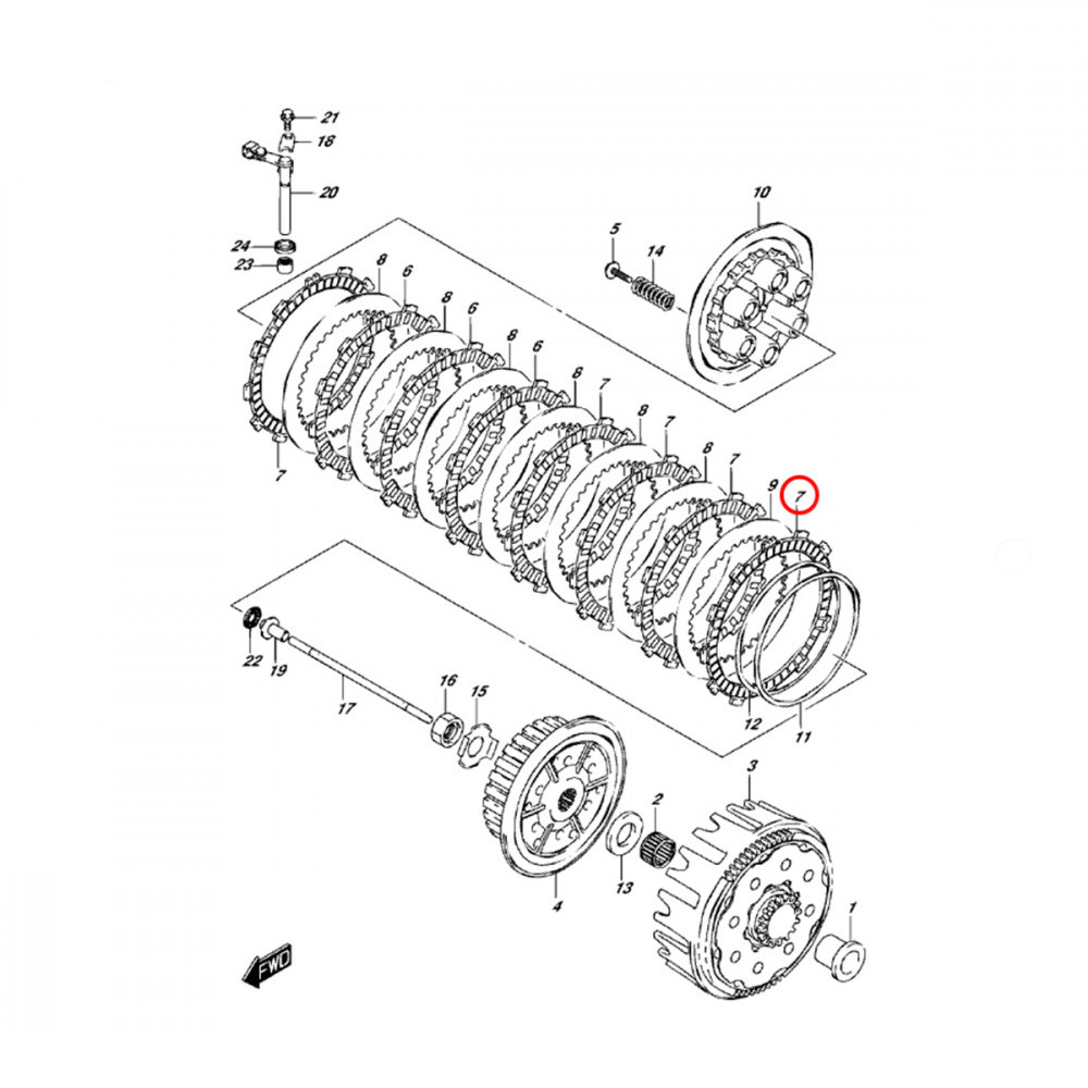 Disco de Embreagem Original Suzuki para RMZ450 05/16