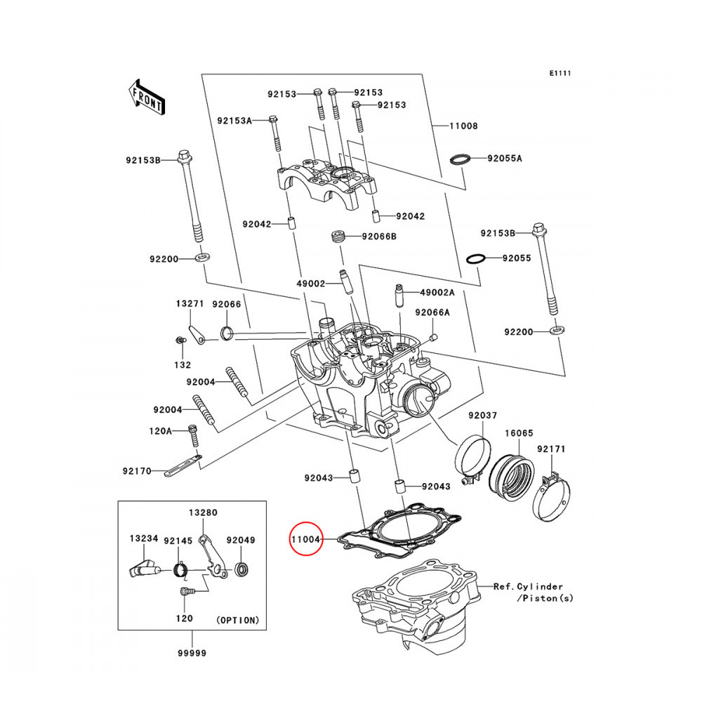 Junta do Cabeçote Original Kawasaki para KXF250 09/16
