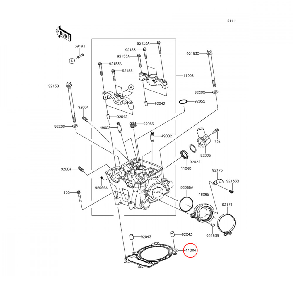 Junta do Cabeçote Original Kawasaki para KXF450 06/15 KLX450 08/19