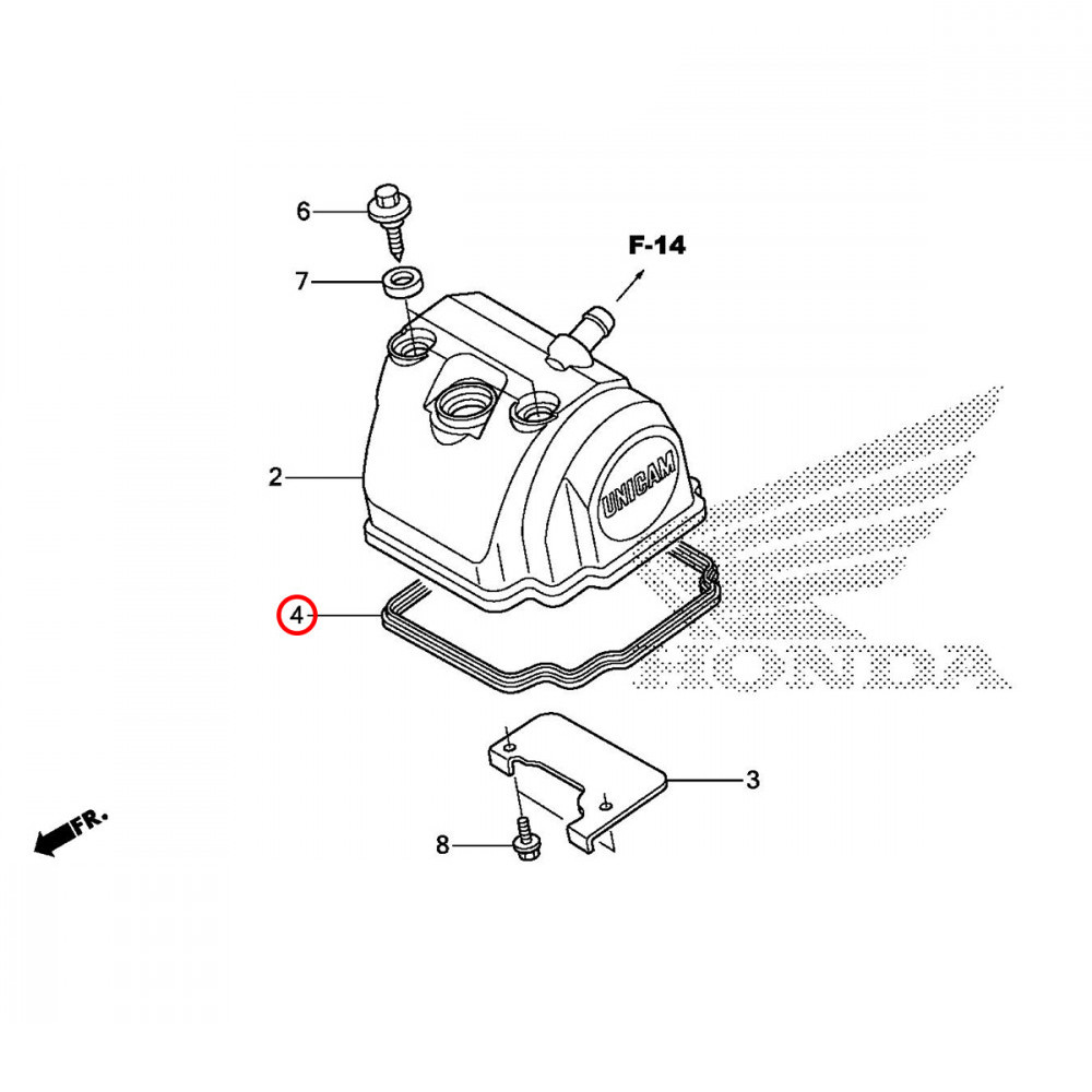 Junta da Tampa de Válvula Original Honda para CRF150 07/17
