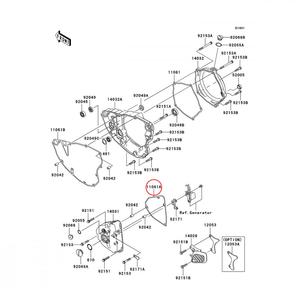 Junta da Tampa do Magneto Original Kawasaki para KXF250 04/08