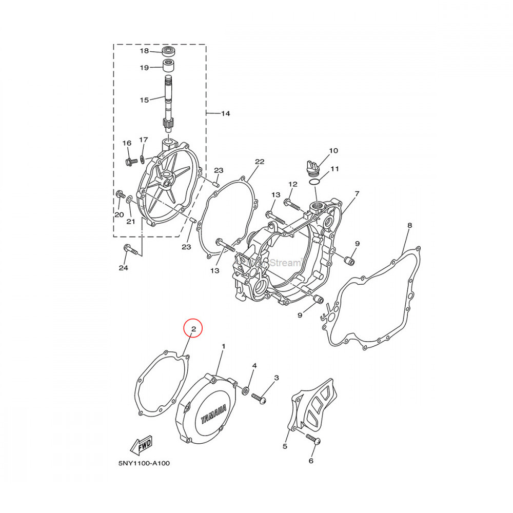 Junta da Tampa do Magneto Original Yamaha para YZ125 01/04