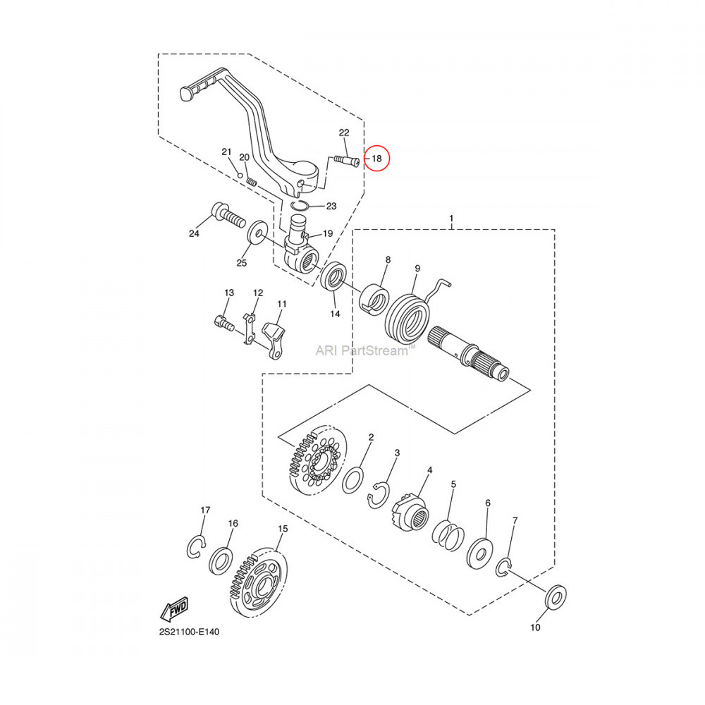 Pedal de Partida Original Yamaha para YZF450 06/09 WRF450 07/11