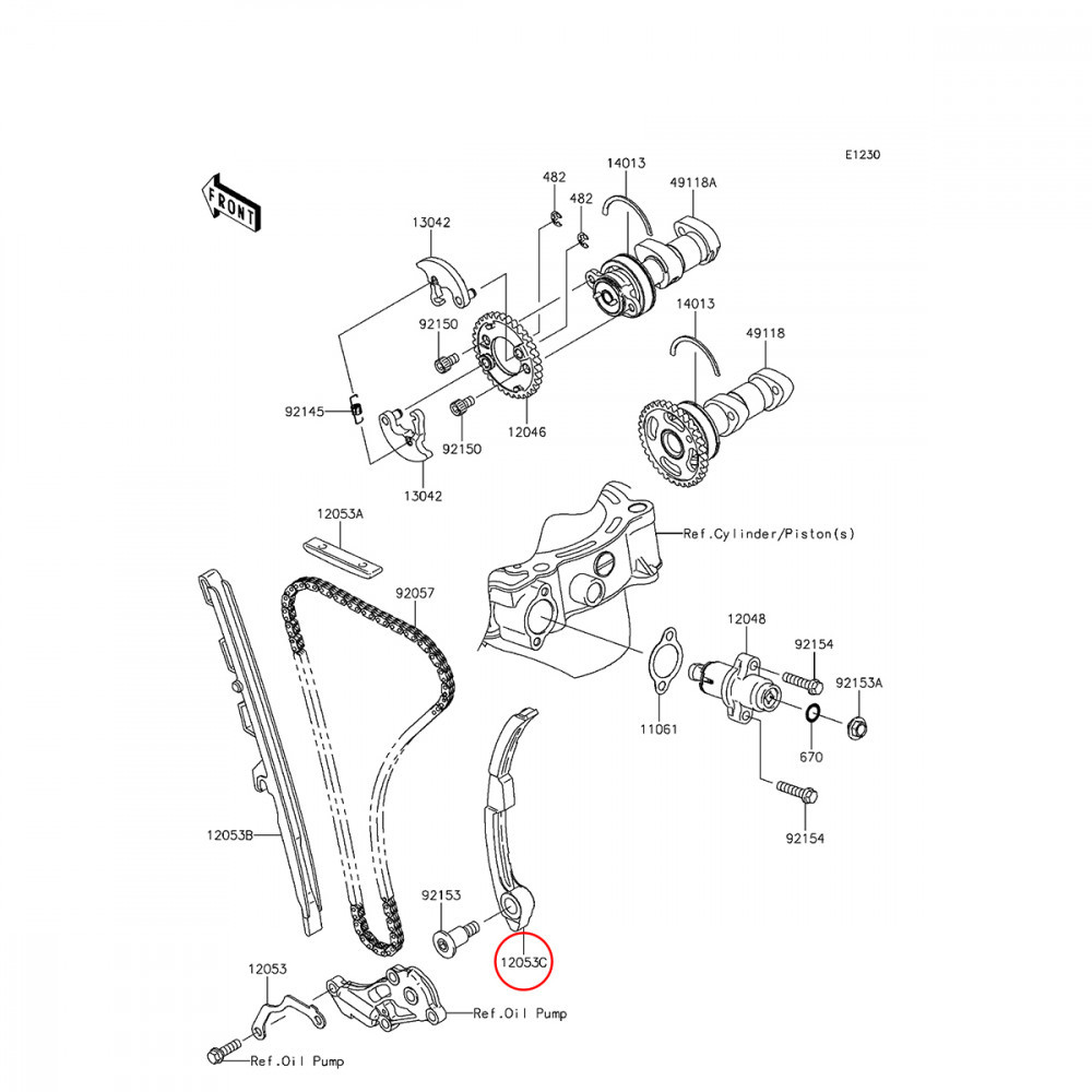 Tensor da Corrente de Comando Original Kawasaki para KXF450 09/15