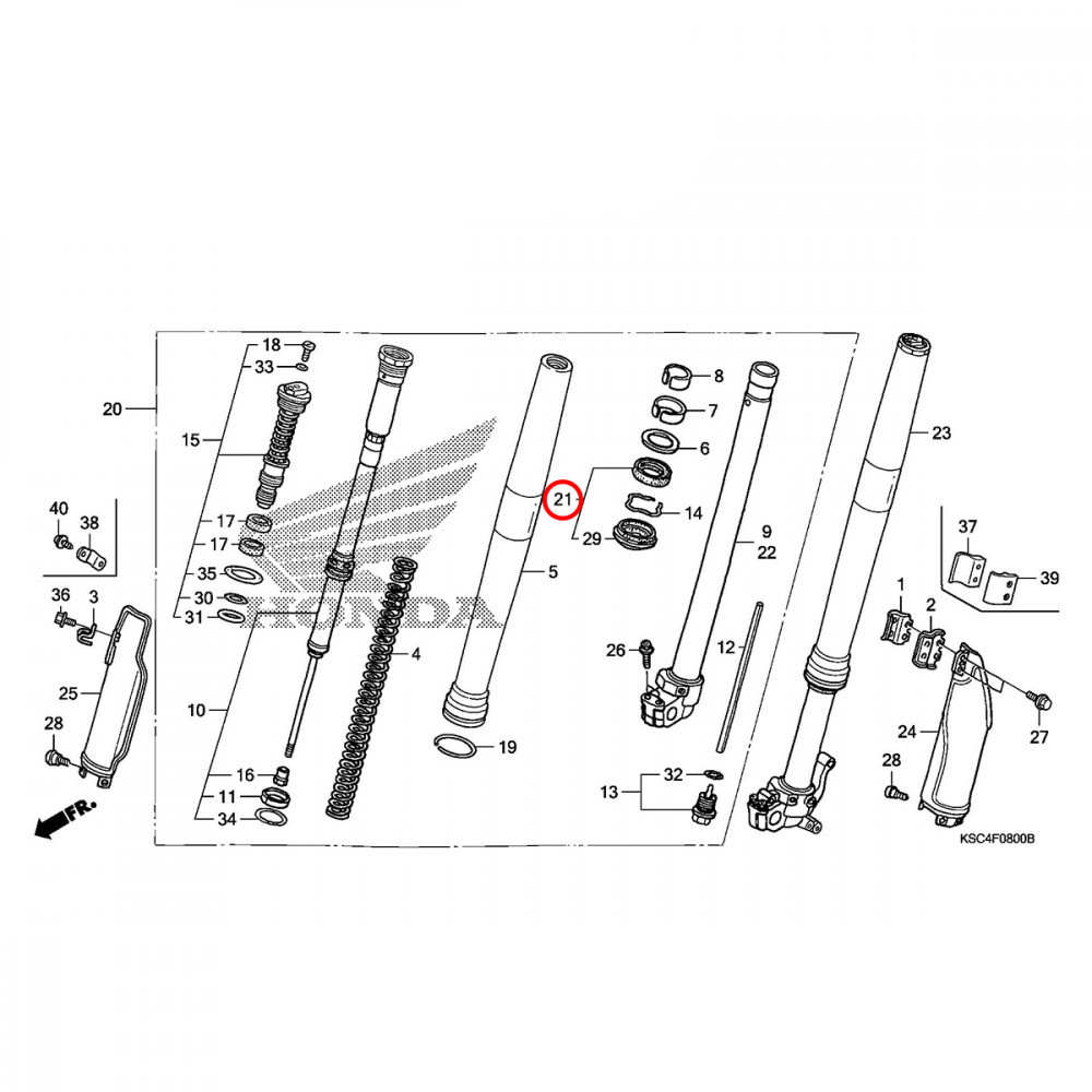 Kit Retentor de Garfo e Pó Original Honda para CRF250X 04/17 CRF450X 05/17