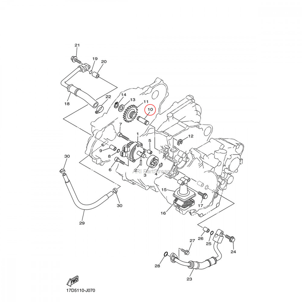 Eixo da Bomba de Óleo Original Yamaha para YZF250 01/13 WRF250 01/13 YZF450 03/05 WRF450 03/06