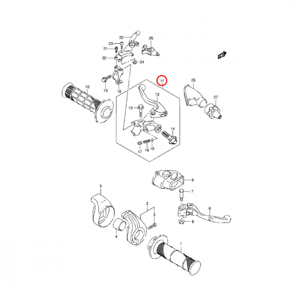 Manete de Embreagem Original Suzuki para RMZ450 05/07 com Manicoto