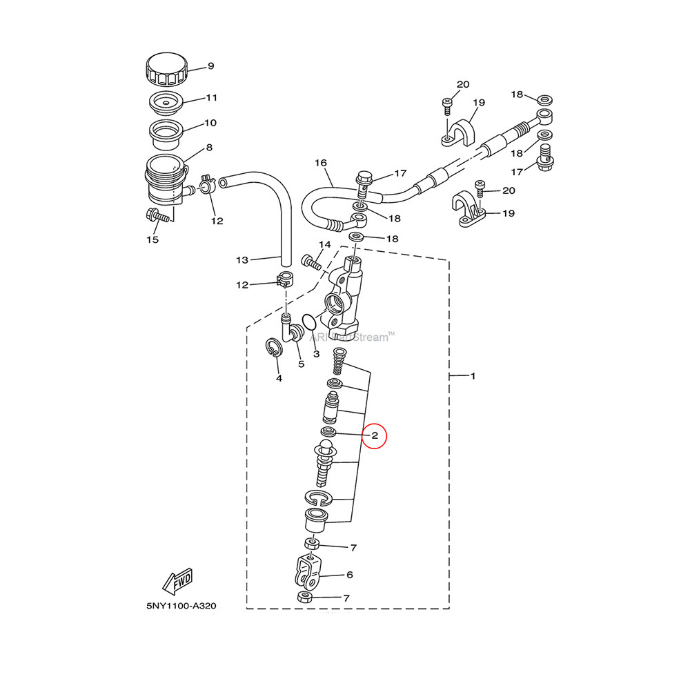 Reparo do Freio Traseiro Original Yamaha para YZ125/250 96/02 YZF/WRF250 01/02 YZF426 00/02 WRF426 01/02